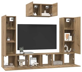 vidaXL Σετ επίπλου τηλεόρασης 7 pcs artisan δρυς 180 x 30 x 120 εκ