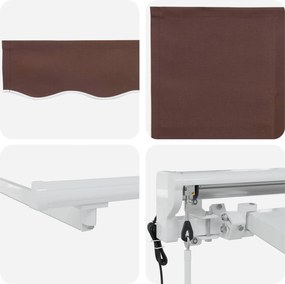 vidaXL Ηλεκτρικό Αναδιπλούμενο Σκίαστρο Καφέ 5 x 3 m