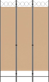 vidaXL 3-Panel Room Divider Μπεζ 120 x 200 cm Ύφασμα