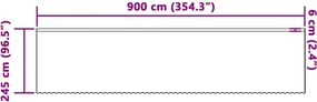 vidaXL Κουρτίνα Δαντέλας με κουρτίνες Λευκό 245 x 900 εκ Πολυεστέρας