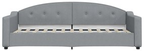 Καναπές Κρεβάτι με Στρώμα Ανοιχτό Γκρι 80 x 200 εκ. Υφασμάτινο - Γκρι