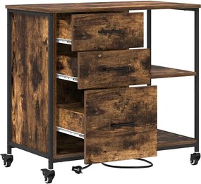 vidaXL Ντουλάπα με Σταθμό Φόρτισης 76 x 41 x 72 cm Επεξεργασμένο Ξύλο