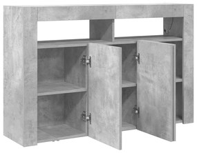 vidaXL Συρτάρι Γκρι από Μηχανικά Ξύλο 116 x 30 x 75 εκ. Ορθογώνιο