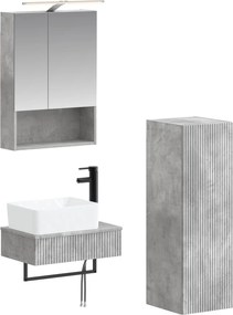 vidaXL Σετ Ντουλαπιών Μπάνιου 4 pcs Γκρι Σκυροδέματος