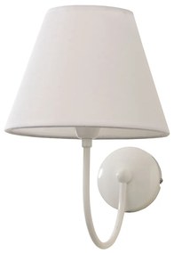 InLight Επιτοίχιο φωτιστικό από μέταλλο σε λευκή απόχρωση και υφασμάτινο καπέλο 1XE14 D:23cm 43022-Λευκό