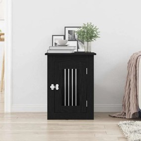 vidaXL Έπιπλα Κλουβιού για Σκύλους Μαύρο Δρυς 62 x 45 x 59 εκ. από Τεχνητό Ξύλο