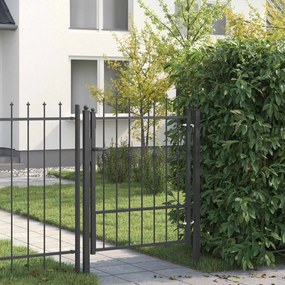vidaXL Πύλη Φράχτη ASTEN 100 x 125 cm Μέταλλο Μαύρο Κλειδώσιμο