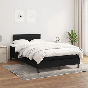 Κρεβάτι Boxspring με Στρώμα Μαύρο 120x200 εκ. Υφασμάτινο