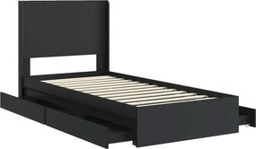 vidaXL Καλάθι με αποθήκη και κεφαλάρι Μαύρο 75 x 190 cm