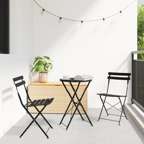 vidaXL Πτυσσόμενο Σετ Bistro 3 Τεμαχίων σε Ανθρακί Ατσάλι