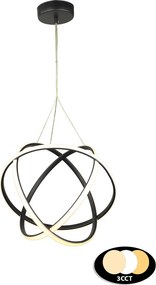 Φωτιστικό Οροφής LED 3 CCT Heronia Atomic/40 01-0406 Black