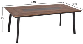 Τραπέζι TABER Αλουμινίου Γκρί με Επιφάνεια Polywood 200x100x75Υ εκ. 200x100x75 εκ.