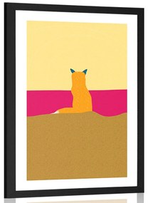 Αφίσα με παρπαστού Παράξενη αλεπού - 40x60 black