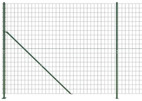 vidaXL Συρματόπλεγμα Περίφραξης Πράσινο 1,6 x 25 μ. με Βάσεις Φλάντζα