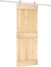vidaXL Συρόμενη Πόρτα Φυσικό και Λευκό 80 x 210 cm