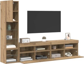 vidaXL Μονάδα Τοίχου Τηλεόρασης 4 pcs Artisan Oak Επεξεργασμένο ξύλο