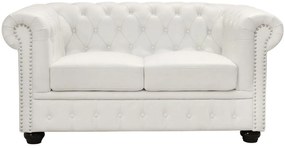 Καναπές T.Chesterfield Hm3010.02 Λευκό Ματ 155x90x73 cm Τεχνόδερμα
