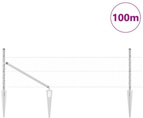 vidaXL Έξιγωνη Περίφραξη 0,5x100 m Γαλβανισμένος Χάλυβας