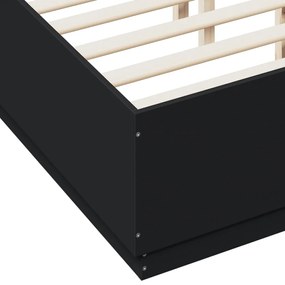 vidaXL Πλαίσιο Κρεβατιού Μαύρο 120x190 εκ. από Επεξεργασμένο Ξύλο