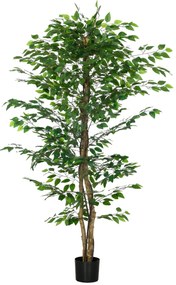 Τεχνητό δέντρο Ficus, Ρεαλιστικό, Εύκολη φροντίδα, Περιλαμβάνεται γλάστρα, Ύψος 180cm, Πράσινο