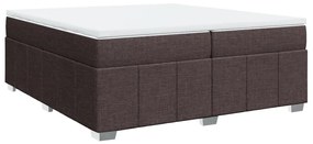 vidaXL Κρεβάτι Boxspring με Στρώμα Σκούρο Καφέ 200x200 εκ. Υφασμάτινο