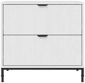 vidaXL Κομοδίνο Γυαλιστερό λευκό 63.5 x 36 x 61 εκ Επεξεργασμένο ξύλο