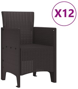 vidaXL Σετ εξωτερικής τραπεζαρίας 13 τμημάτων Καφέ Πολυρέντα