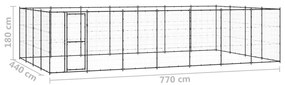 vidaXL Κλουβί Σκύλου Εξωτερικού Χώρου 33,88 μ² από Ατσάλι