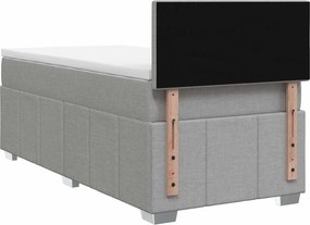 vidaXL Κρεβάτι box spring με στρώμα Ανοιχτό γκρι 90 x 190 cm Ύφασμα