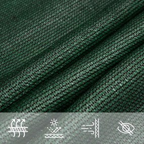 vidaXL Πανί Σκίασης Σκούρο Πράσινο 5 x 7 x 7 μ. από HDPE 160 γρ./μ²