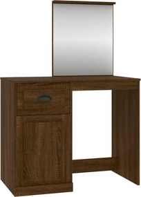 vidaXL Μπουντουάρ με Καθρέφτη Καφέ Δρυς 90x50x132,5 εκ. Επεξ. Ξύλο