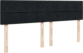 vidaXL Κρεβάτι Boxspring με Στρώμα Μαύρο 200x200 εκ. Βελούδινο