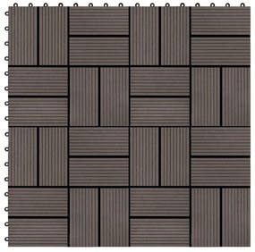 vidaXL Πλακάκια Deck 22 τεμ. Σκούρο Καφέ 30 x 30 εκ. 2 μ² από WPC