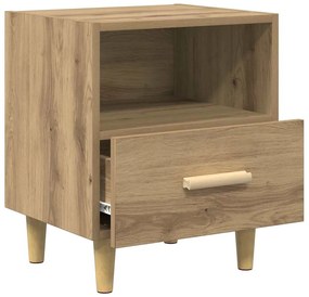 vidaXL Κομοδίνο με συρτάρι 2 pcs artisan δρυς 40 x 35 x 47.5 εκ