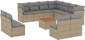 vidaXL Patio Sofa Set 11-θέσια Μίξη μπεζ και ανοιχτό γκρι