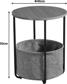 Βοηθητικό τραπέζι Fredami pakoworld sonoma Φ40x50εκ