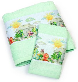 Παιδικές Πετσέτες (Σετ 2τμχ) Dimcol Dinosaurs 313 Mint