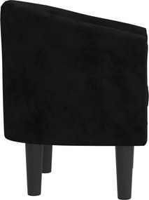 vidaXL Πολυθρόνα Μπάρελ Μαύρη Βελούδινη