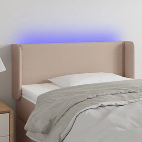 vidaXL Κεφαλάρι Κρεβατιού LED Καπουτσίνο 103x16x78/88εκ. Συνθετ. Δέρμα