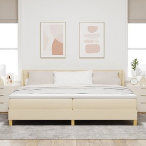 vidaXL Κρεβάτι με Στρώμα, Κρέμα, 200 x 200 εκ., Ύφασμα.