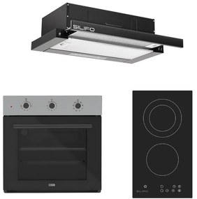 SILIFO ΣΕΤ ΦΟΥΡΝΟΣ SF6008 INOX + ΕΣΤΙΑ DOMINO ΚΕΡΑΜΙΚΗ SF6802HDV3 + ΑΠΟΡΡΟΦΗΤΗΡΑΣ ΣΥΡΟΜΕΝΟΣ SF6665 BLACK (4 ΕΤΗ ΕΓΓΥΗΣΗ ΕΛΛΗΝΙΚΗΣ ΑΝΤΙΠΡΟΣΩΠΕΙΑΣ) SILIFO 999-002-92329