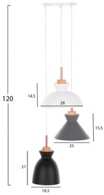 ΦΩΤΙΣΤΙΚΟ ΟΡΟΦΗΣ 3-ΦΩΤΟ ΚΡΕΜΑΣΤΟ HM4142 ΜΕΤΑΛΛΟ ΣΕ ΛΕΥΚΟ-ΓΚΡΙ-ΜΑΥΡΟ 120Υεκ - Μέταλλο - HM4142