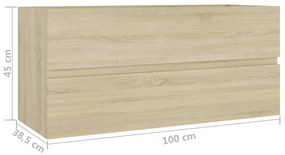 vidaXL Ντουλάπι Νιπτήρα Sonoma Δρυς 100x38,5x45 εκ. από Επεξ. Ξύλο