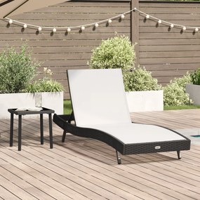 vidaXL Ξαπλώστρα 2 pcs Μαύρο, Λευκό 40 x 40 x 40.5 εκ Πολυ ράταν