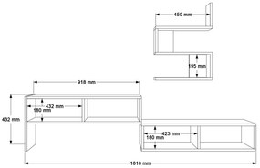 Σύνθετο σαλονιού Kakomo pakoworld σε λευκή απόχρωση 170x29.5x43εκ (1 τεμάχια)