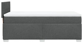 Κρεβάτι Boxspring με Στρώμα Σκούρο Γκρι 100x200 εκ. Υφασμάτινο - Γκρι