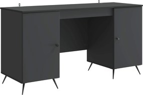 vidaXL Γραφείο με ράφι Μαύρο 142,5 x 50 x 75 εκ. Επεξεργασμένο Ξύλο