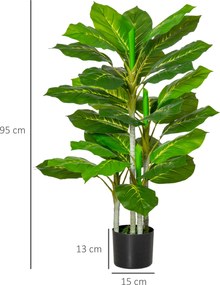 Τεχνητό δέντρο 95 cm, τεχνητό φυτό με 33 φύλλα, γλάστρα για σαλόνι