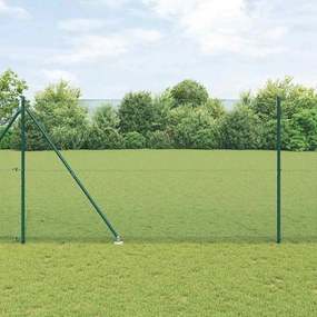 vidaXL Φράχτης με Στήλες. Πράσινο 1.6 x 10 m Ατσάλι