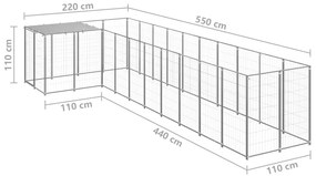 Σπιτάκι Σκύλου Ασημί 7,26 μ² Ατσάλινο   - Ασήμι